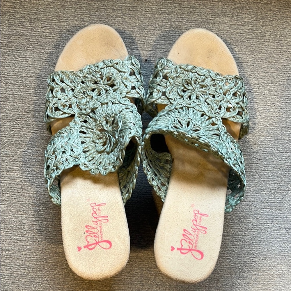 Jellypop Green Crochet Sandals